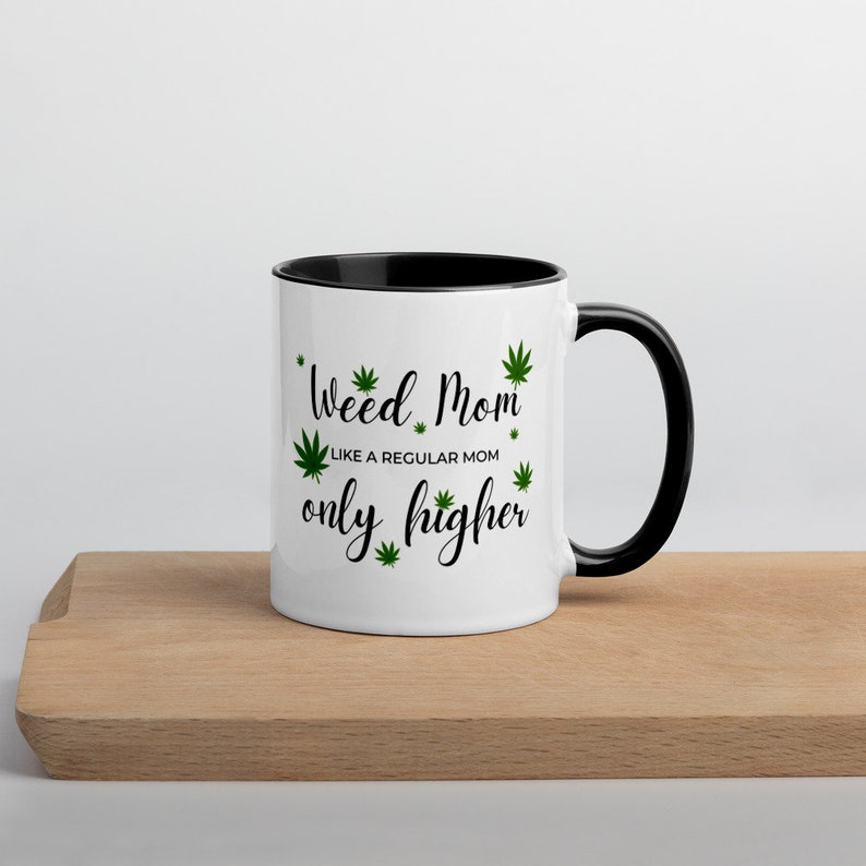 Stoner Mom, Weed Mom Stoner Gift for Her, Gift for Her, Cannabis Essential Coffee Mug, Marijuana, Flower and Coffee, Birthday Gift, Cannabis image 2