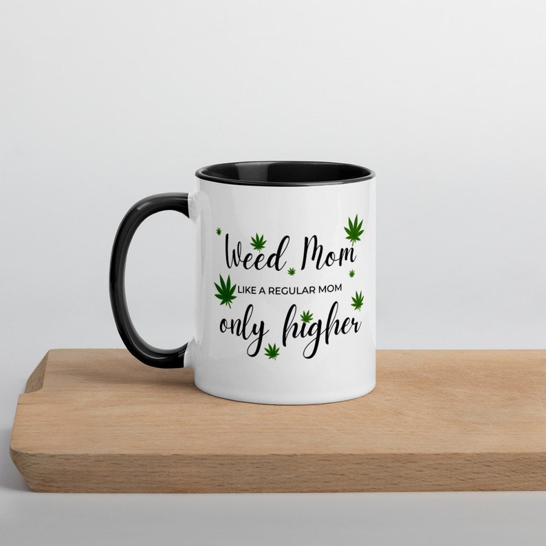 Stoner Mom, Weed Mom Stoner Gift for Her, Gift for Her, Cannabis Essential Coffee Mug, Marijuana, Flower and Coffee, Birthday Gift, Cannabis image 1