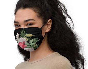 Premium Face Mask With Nose Wire and Filter Pocket Washable, Cannabis Face Mask, Washable Marijuana Face Mask