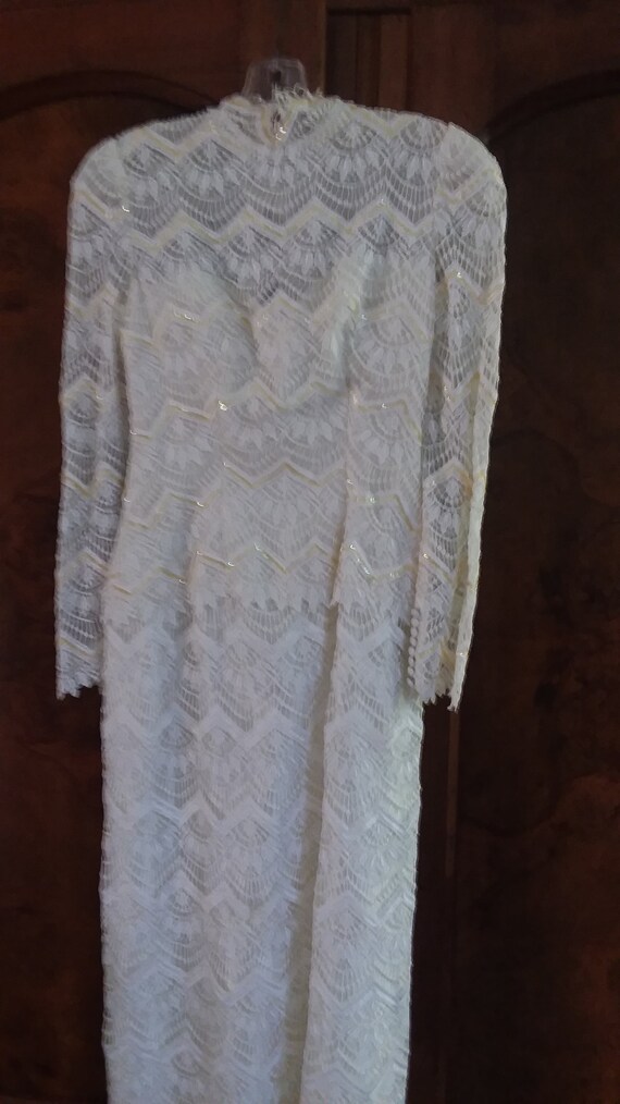 Wedding Dress, Fully Beaded, Long Sleeve - image 8