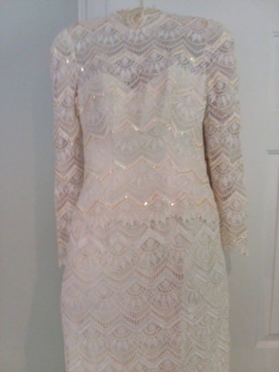 Wedding Dress, Fully Beaded, Long Sleeve - image 5