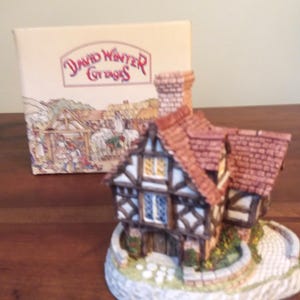 David Winter Cottage: The Hall, English Village Series (Original Box, Hologram & COA)