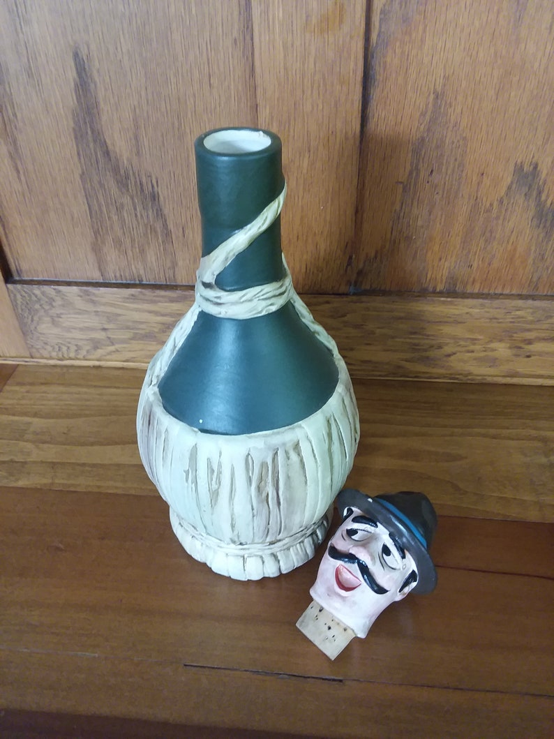 Vintage Ceramic Liquor Decanter Gentleman with Hat and Etsy
