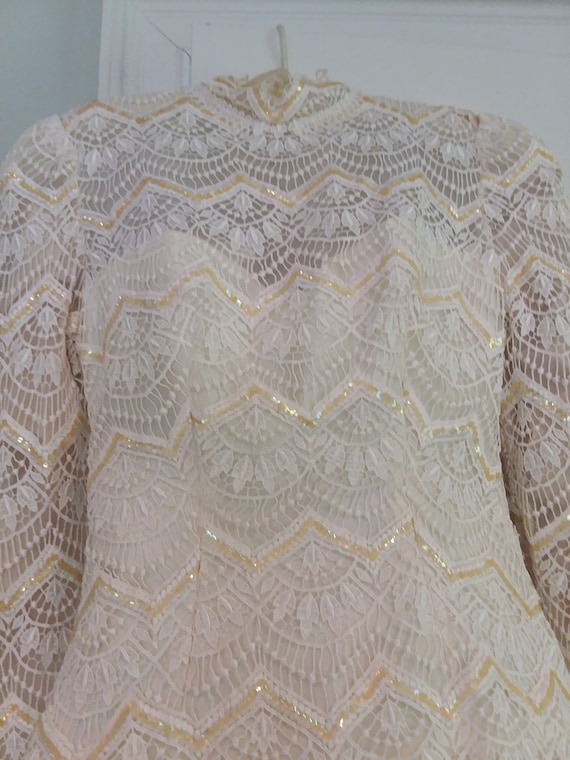 Wedding Dress, Fully Beaded, Long Sleeve - image 10