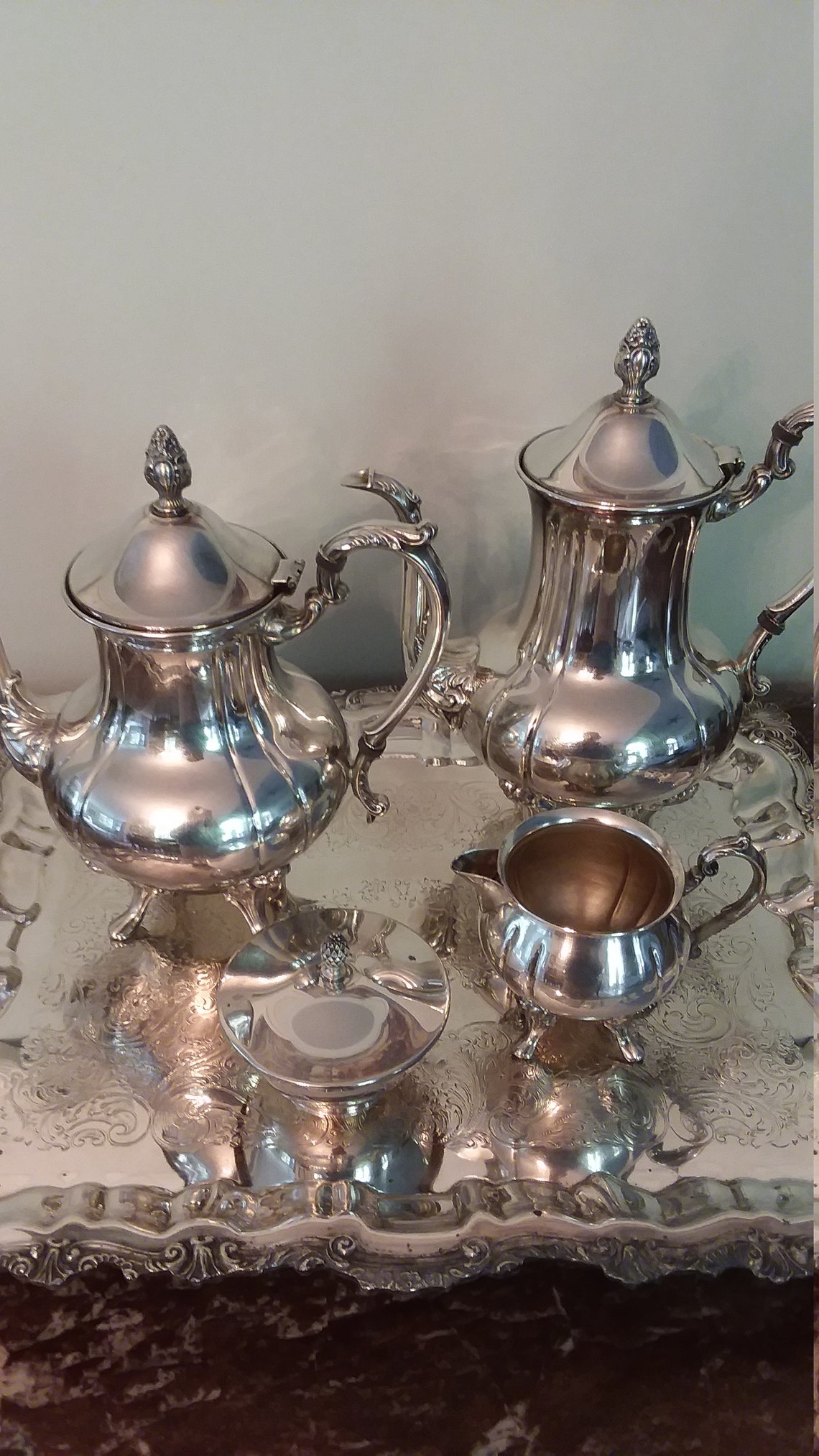 Silver COFFEE and TEA SERVICE Sheridan Silverplate Etsy