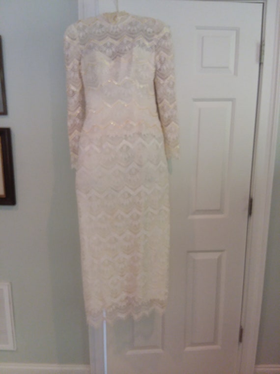 Wedding Dress, Fully Beaded, Long Sleeve - image 6