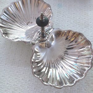 Vintage Silverplate Double Candy Nut Dish with Finial Handle