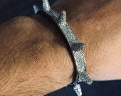 Spike Bangle Bracelet Diamond CZ Iced 14k Gold Silver Rose