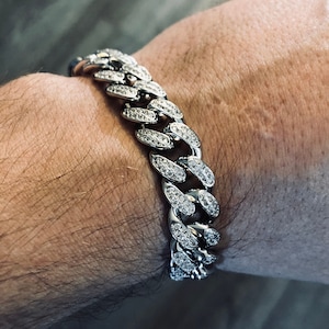 Miami Cuban Link Armband 14k Gold 12 mm VVS Lab Diamant Hiphop