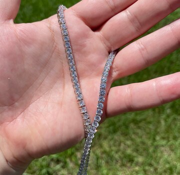 4mm Moissanite VVS Tennis Chain 925 Sterling Silver 16 18 20 inch Passes Diamond Tester