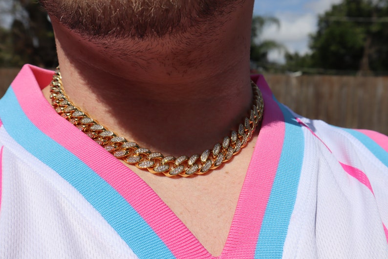 Gold Miami Cuban Link CZ Diamond Choker 