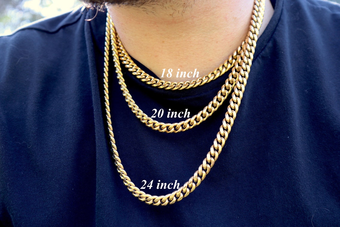 Cuban Link Necklace Bracelet Chain 14K Gold Plated Brass 10 mm