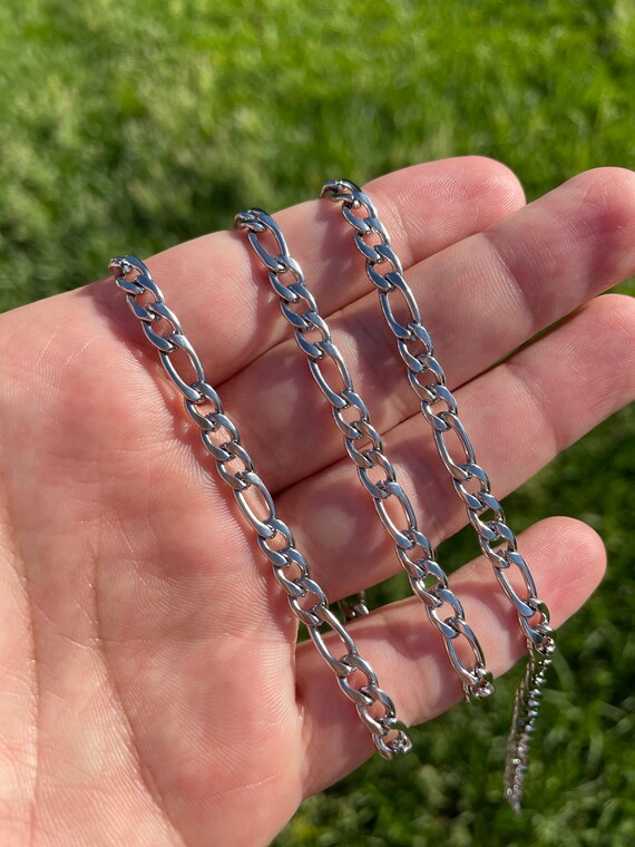 5mm Figaro Chain Necklace Silver 