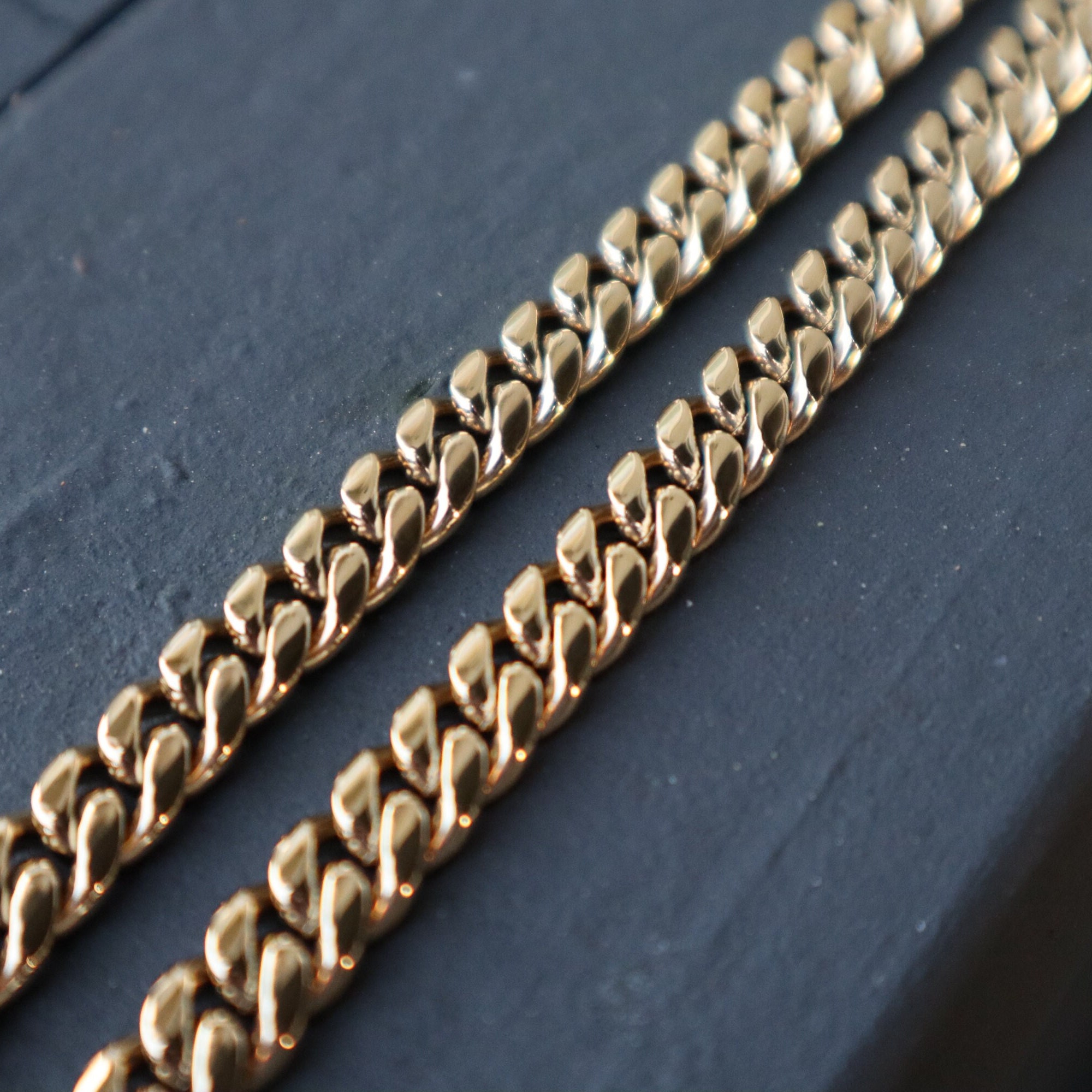 Men's 14k Gold Finish Thick Miami Cuban Link Choker Necklace – 6mm, 24" Chain