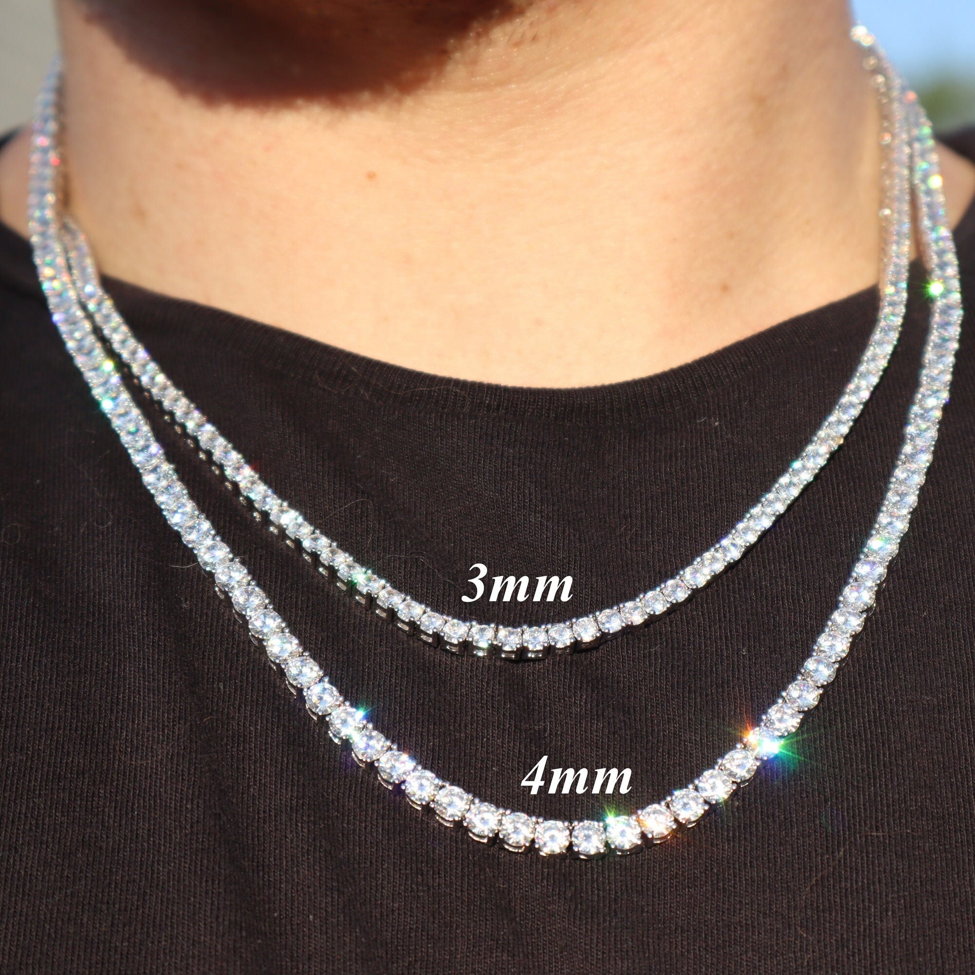 Tennis Necklace 2mm - Etsy