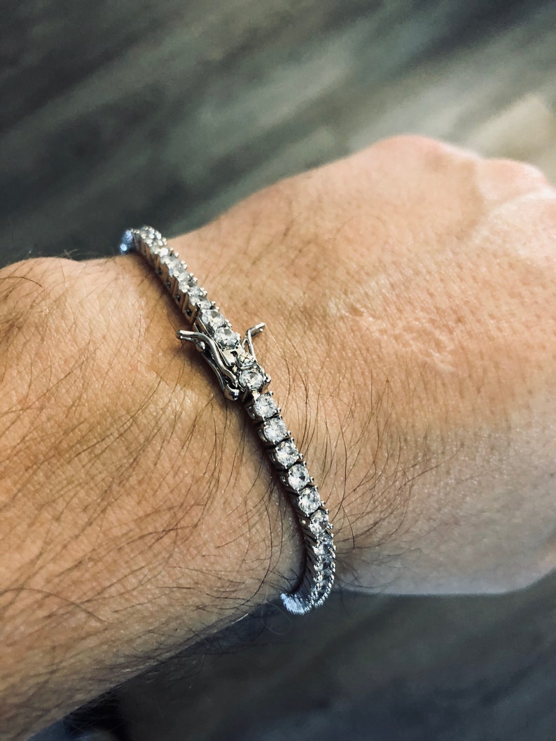 Tennis Chain 14k White Gold 3mm 18 20 inch Diamond Iced VVS Etsy