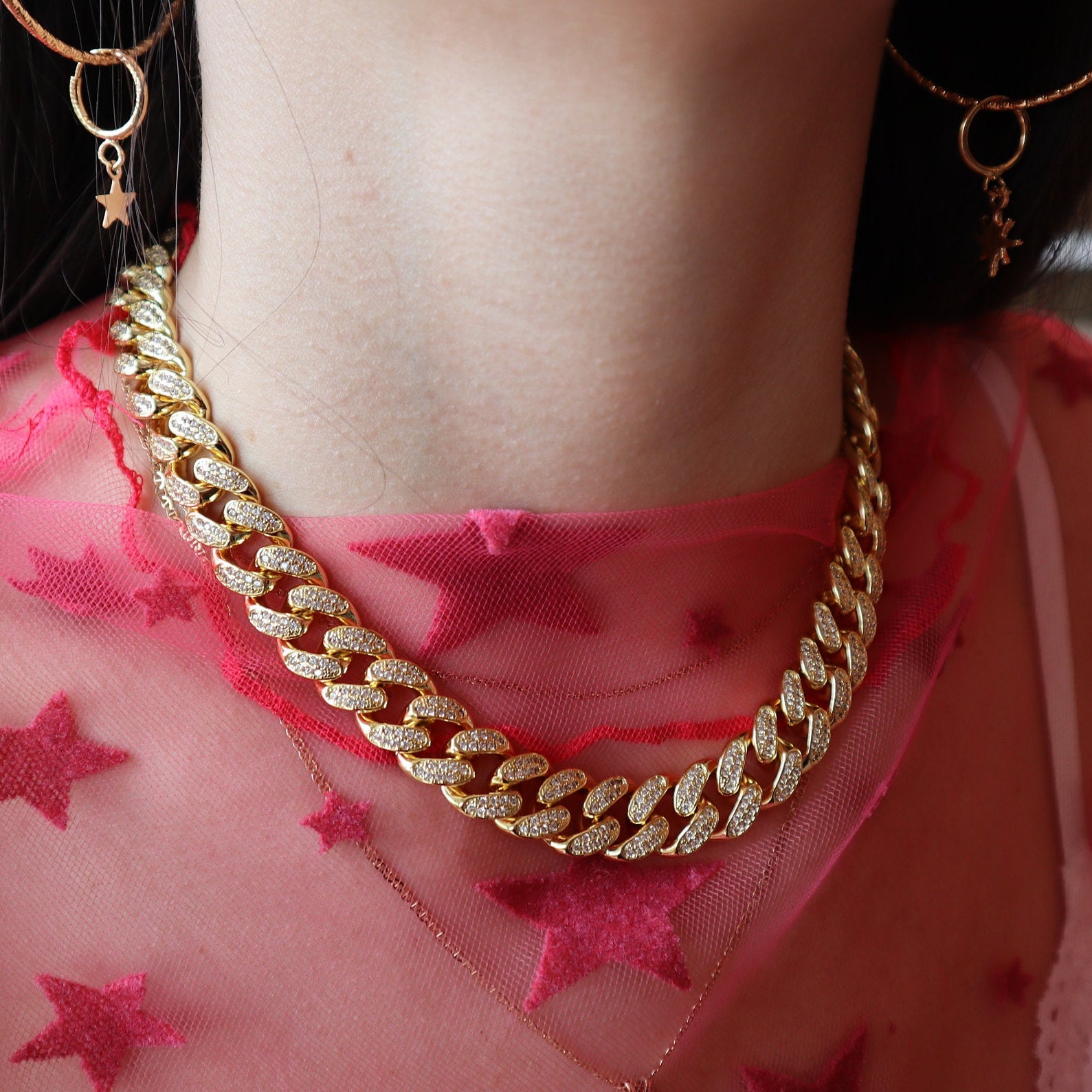 Collana Donna Con Ciondolo Cuore Zirconi Cubici Verdi – Oro 18k Placcato – Catena Rolo 16'' - Foto 4