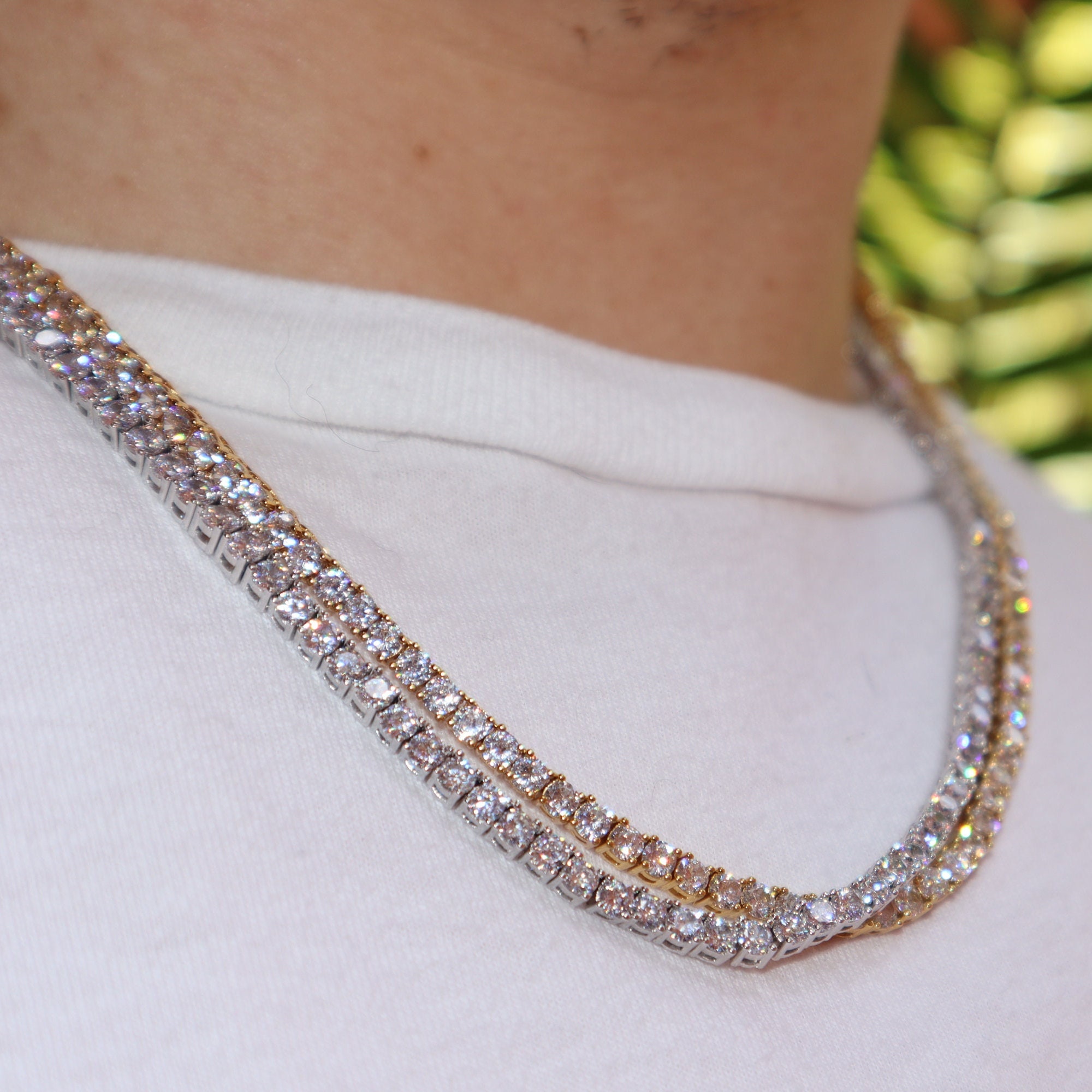 TWO 20 Inch 14k Yellow White Gold 