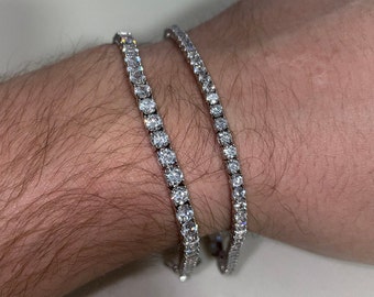 Moissanite VVS Tennis bracelet 3mm 4mm 925 Sterling Silver Passes Diamond Tester