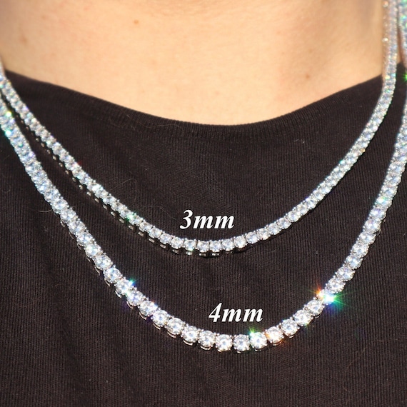 TENNIS NECKLACE 4 MM SILVER TENNIS NECKLACE 4 MM SILVER
