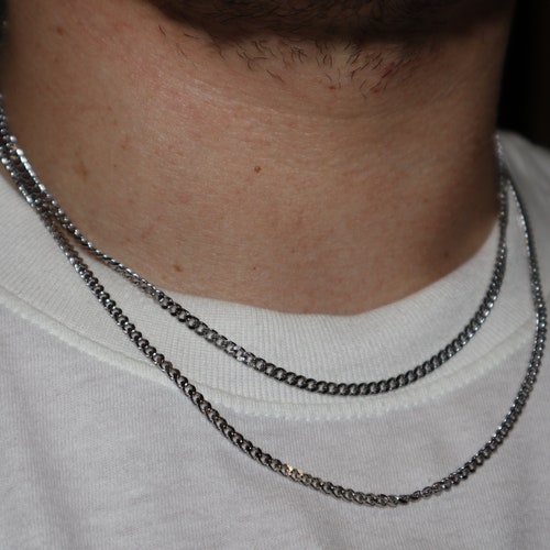 3mm Curb Mini Cuban Link Chain Necklace 