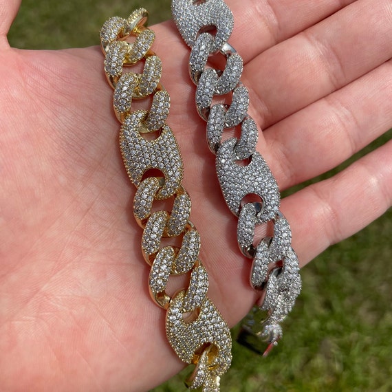 14K Oro Bianco Massiccio 2.7mm Miami Maglia Cubana Catenina Gancetto A Levetta - Foto 12