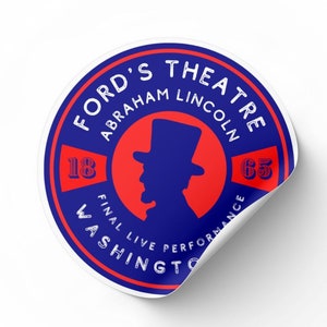 Abe Lincoln Ford Theater Geschiedenis Joke Sticker voor Laptop Water Bottle Journal