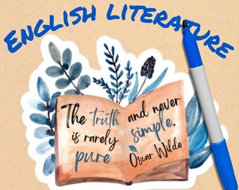 Aesthetic Sticker, Literature Sticker, Oscar Wilde Quote Sticker, Truth Quote Sticker, Waterproof for Laptop Tumbler Notebook Journal