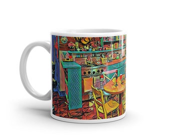 Monica's Kitchen Ceramic Mug, 1990s Nostalgia, TV Show Gift