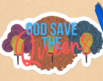 God Save the Queens Aufkleber: LGBTQIA Pride Vinyl Aufkleber