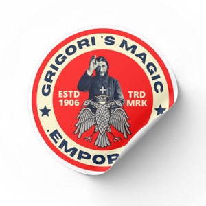 Rasputin Russian History Joke Sticker Magic Emporium Laptop Water Bottle Retro Sticker