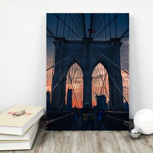 New York Print, Sunset & Sunrise Print, Printable Art, New York City Poster, NYC Skyline, Brooklyn Bridge, Manhattan Bridge. Large Wall Art