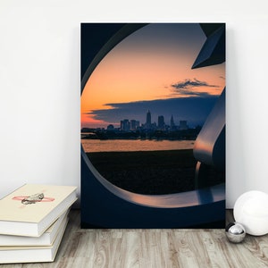 Cleveland Ohio Print, Sunset & sunrise Print, Printable Art, Cleveland Poster, CLE Skyline, The Land Photo, Large Wall Art. By Peaceful Lens