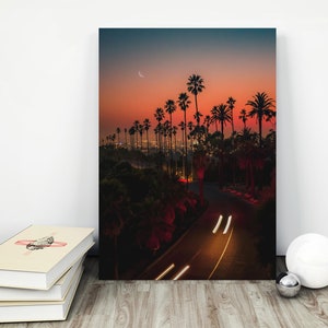 Los Angeles Print,Photo Print,Printable Art, Los Angeles Palm, LA Palm trees, California Prints, photography, Large Wall Art. sunset no smog