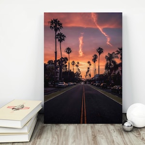 Santa Monica Beach Print,Photo Print, Printable Art, Los Angeles Poster, LA skyline, California Prints, Large Wall Art. Santa Monica Pier
