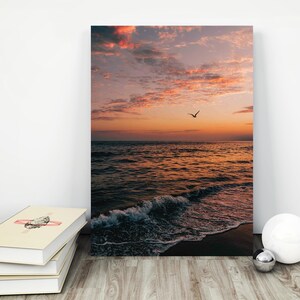 Santa Monica Beach Print,Photo Print, Printable Art, Los Angeles Poster, LA skyline, California Prints, Large Wall Art. Santa Monica Pier