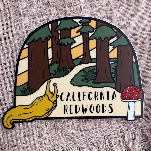 California Redwoods Vinyl Sticker | Weatherproof | Water Bottle Sticker | Redwood Lover | California Hiker | Humboldt County