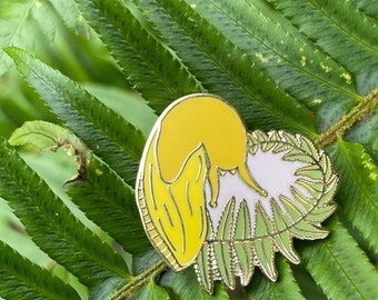 Banana Slug and Fern Hard Enamel Pin | Redwood Forest | Redwood National Park | Hiking  | Enamel Pins | Slug lovers | Nature Lovers Gift |