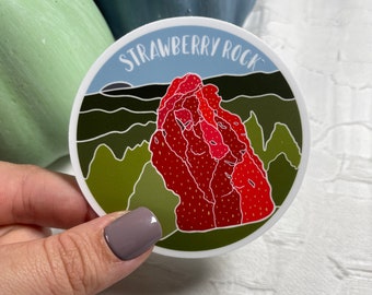 Strawberry Rock Vinyl Sticker | Weatherproof | Water Bottle Sticker | Hiker | California Hiker |Trinidad, CA | Humboldt County |