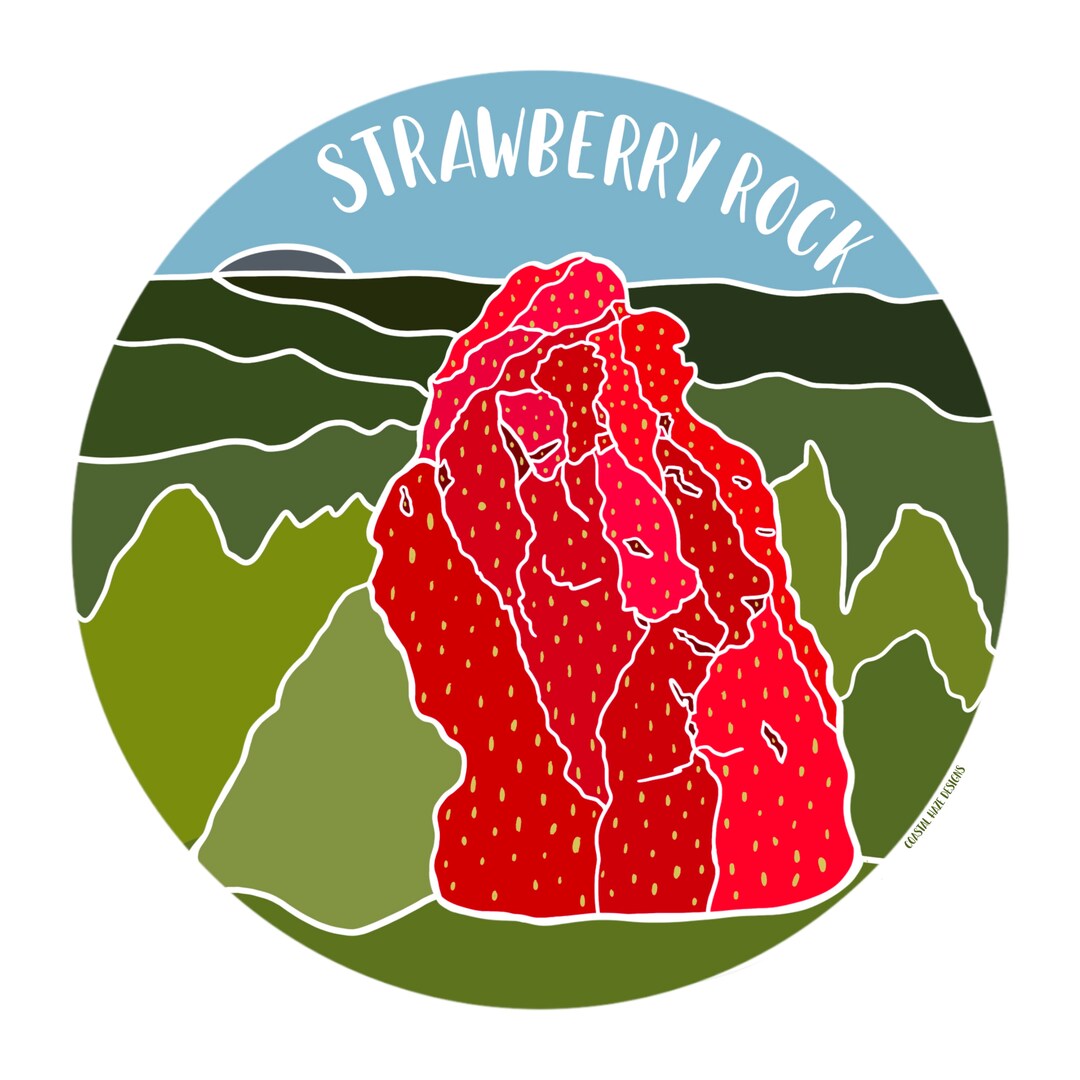 Strawberry Rock Art Print | 8X8 Inches | Square Art Print | Hiker ...