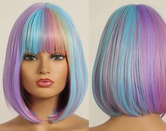 bright colored bob wigs