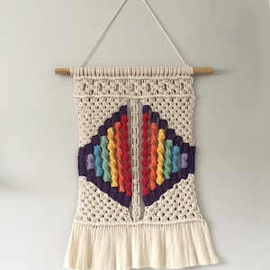 macrame rainbow wall hanging