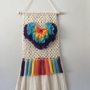 Rainbow fluffy heart