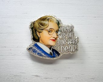 Mrs. Doubtfire Badge Reel, Nurse Teacher ID Holder, Classic Movie