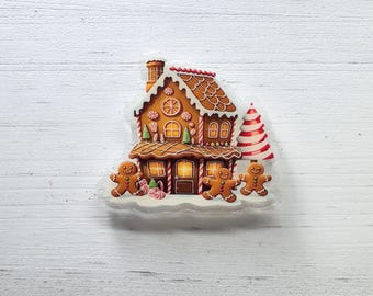 Gingerbread House Badge Reel, Christmas Nurse ID Holder, Teacher Gift