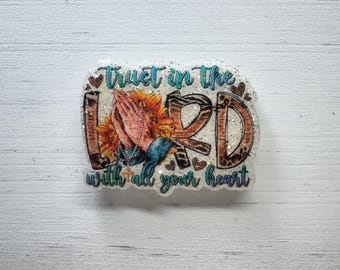 Trust In The Lord Badge Reel, Religious Nurse Teacher ID Holder, Christian Name Tag