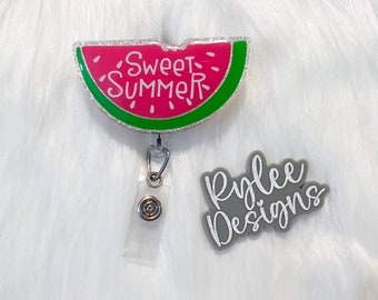Watermelon Badge Reel, Sweet Summer Retractable ID Holder