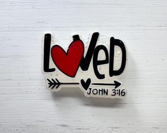 Loved John 3:16 Badge Reel, Christian Gift for Nurse