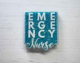 Emergency Room Nurse Badge Reel, Hospital ID Holder