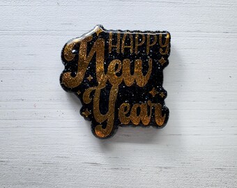 Happy New Year Badge Reel, Holiday Nurse Teacher ID, Lanyard Alligator ID Holder